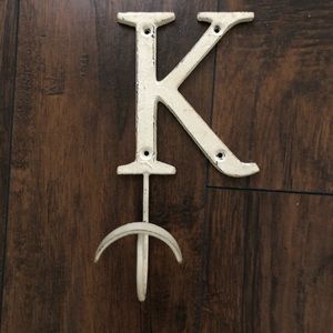 Anthropologie white K wall hook farmhouse style